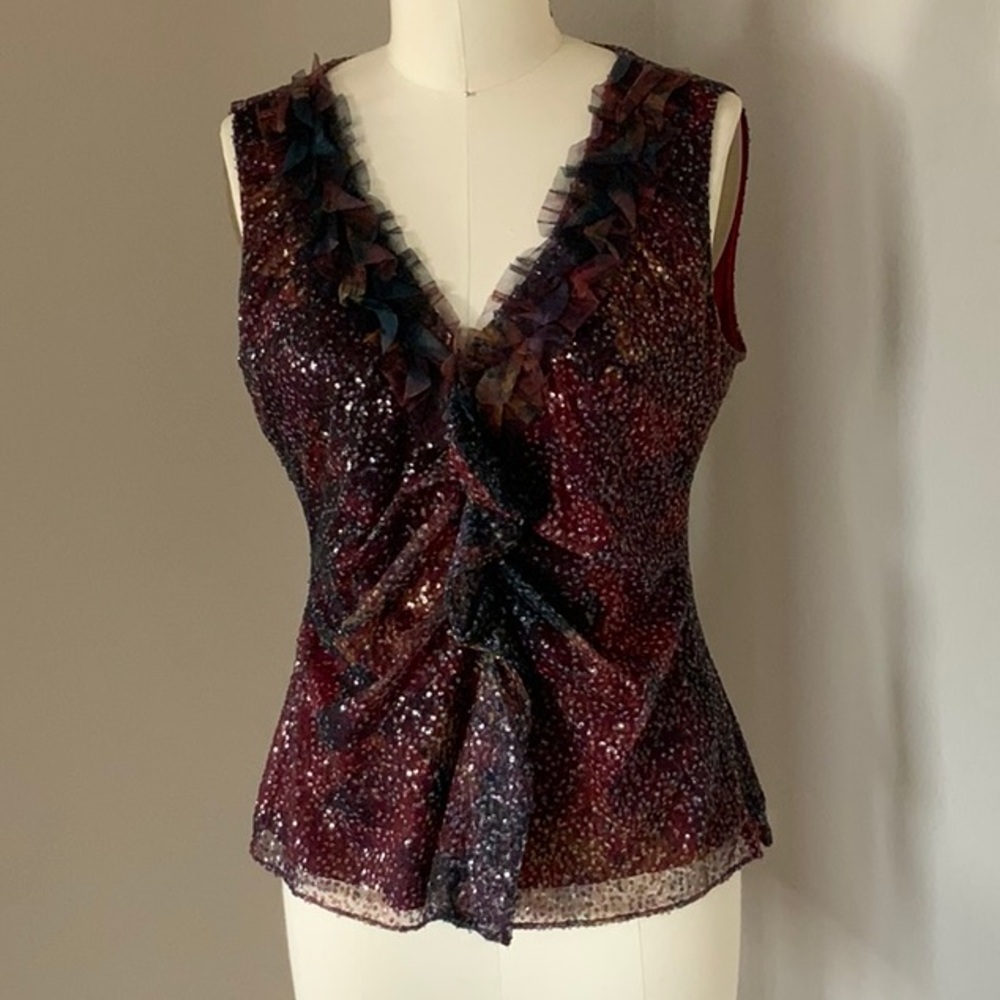 Elie Tahari sequined top, Sz M